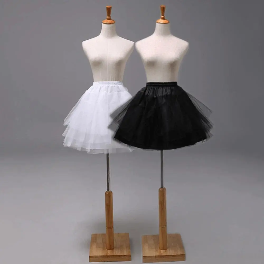 New Arrival Black White Women Girls Petticoats 3 Layers Short Wedding Petticoats Underskirt