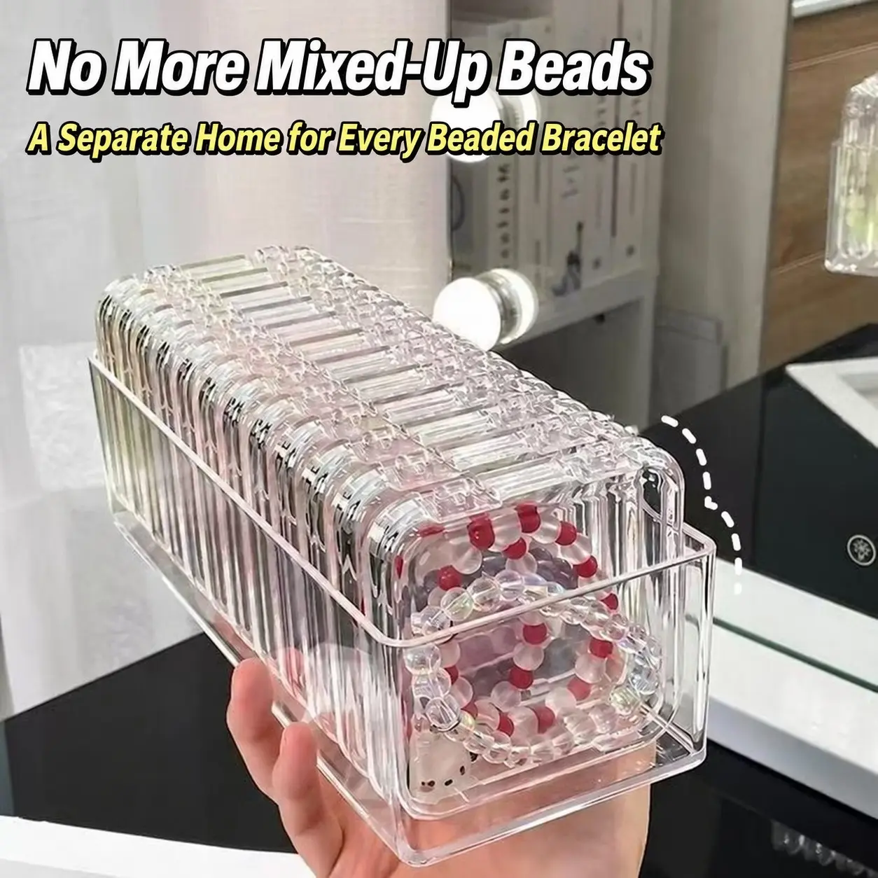 12 Transparent Button Bracelet Display Box, Large Capacity Plastic, Durable Lightweight Dustproof, Ideal for Jewelry Display and Organization, Storage Container