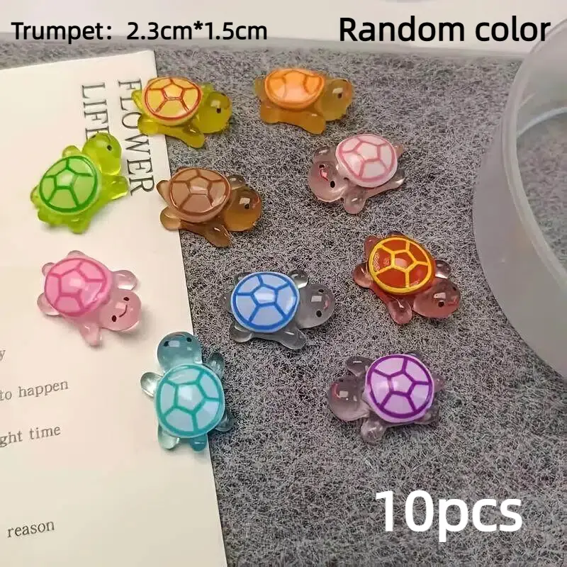 Glow-In-The-Dark Mini Turtle Figurine, Animal Figurines, Animal Decorative Figurines, Resin Craft, DIY Decor, Party Gift, Aquarium Ornament, Garden Decoration, Mixed Color