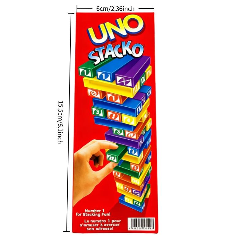 UNO Stacko Game Mattel Classic Stacking Block Game Family Party Board Game Interactive Balancing Toy for Kids & Adults
