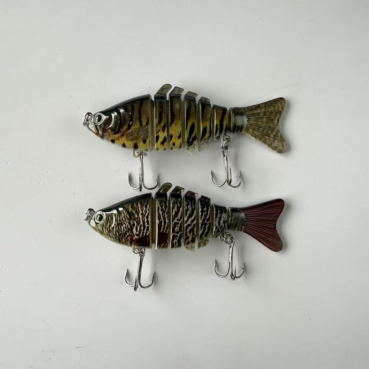Large brand replica, popular, 2pcs, submerged simulation 7-section fish lure, fake bait, multi section hard bait for fishing, suitable for freshwater and seawater fishing accessories, fishing equipment and supplies