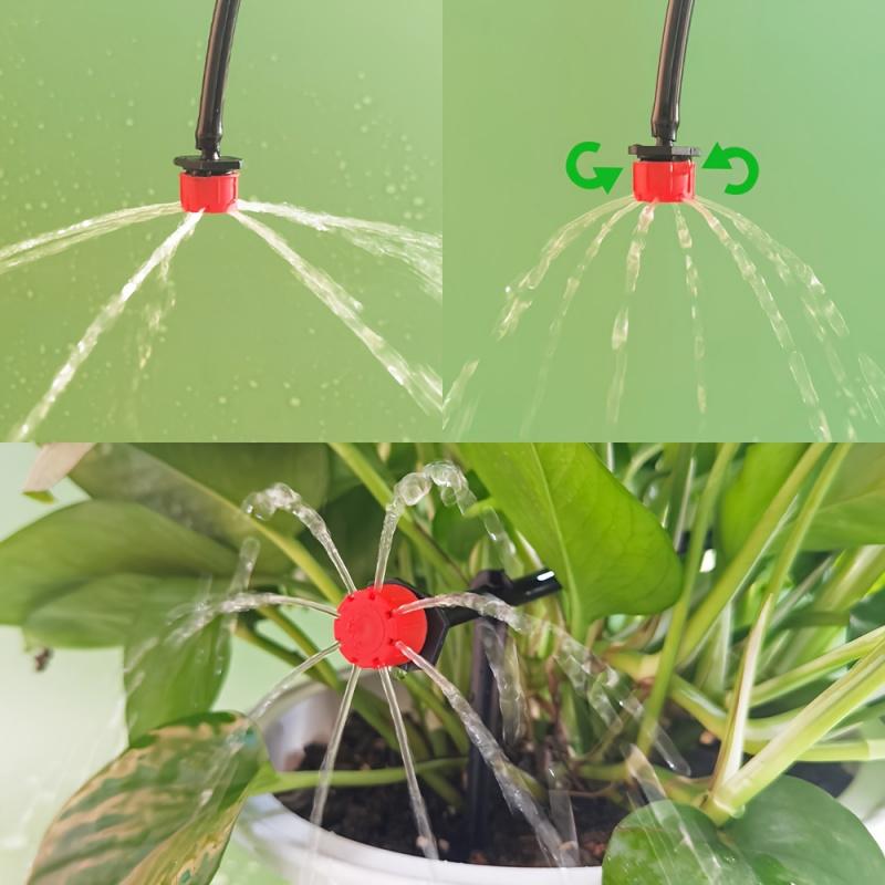 20m DIY automatic micro-drip irrigation kit, adjustable 4/7inch plastic hose with universal connectors, no electricity or batteries required, suitable for gardens and greenhouses