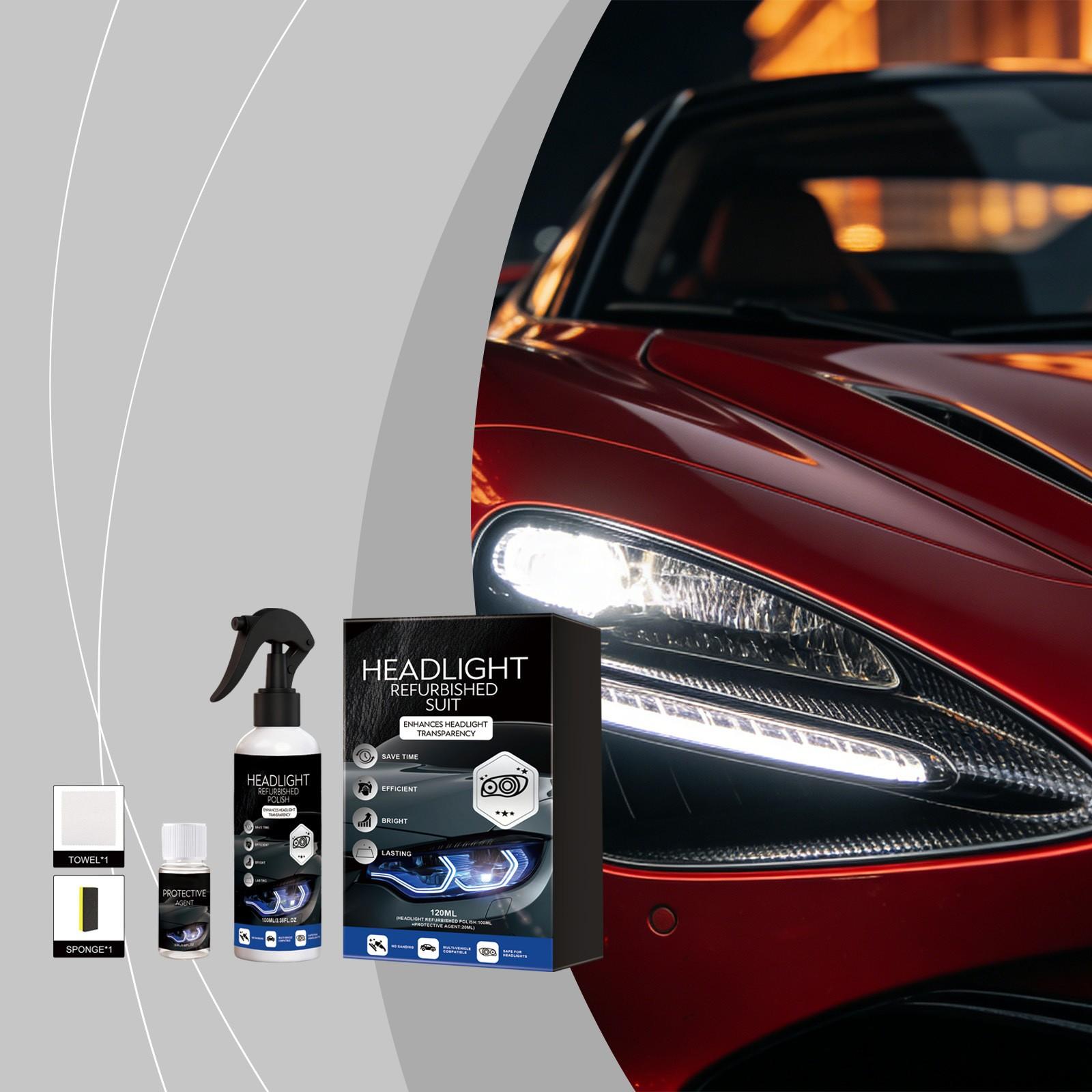 Car Headlight Restoration Kit, Remover, Cleaning Agent, Headlight Polishing Agent, Brightening Care, Auto Accessories, Enhances Visibility, Easy Application