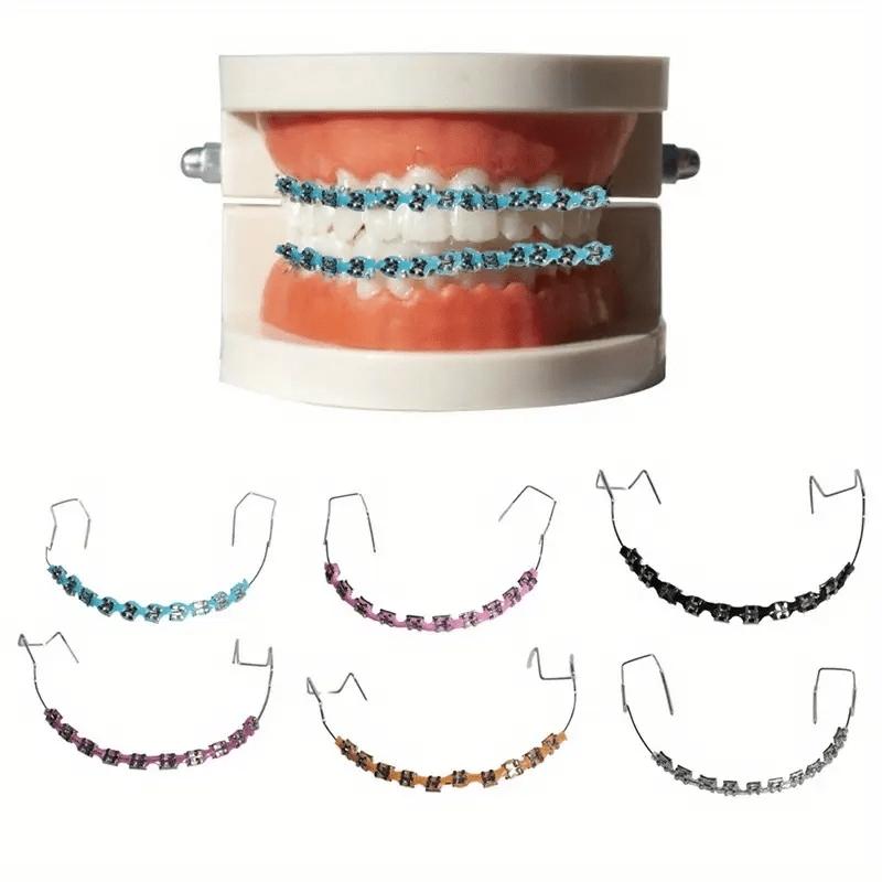 Adult Teeth Decoration Accessories, Colorful Metal Brackets with Wire, Temporary Orthodontic Style, Set of Two, Teeth Kit