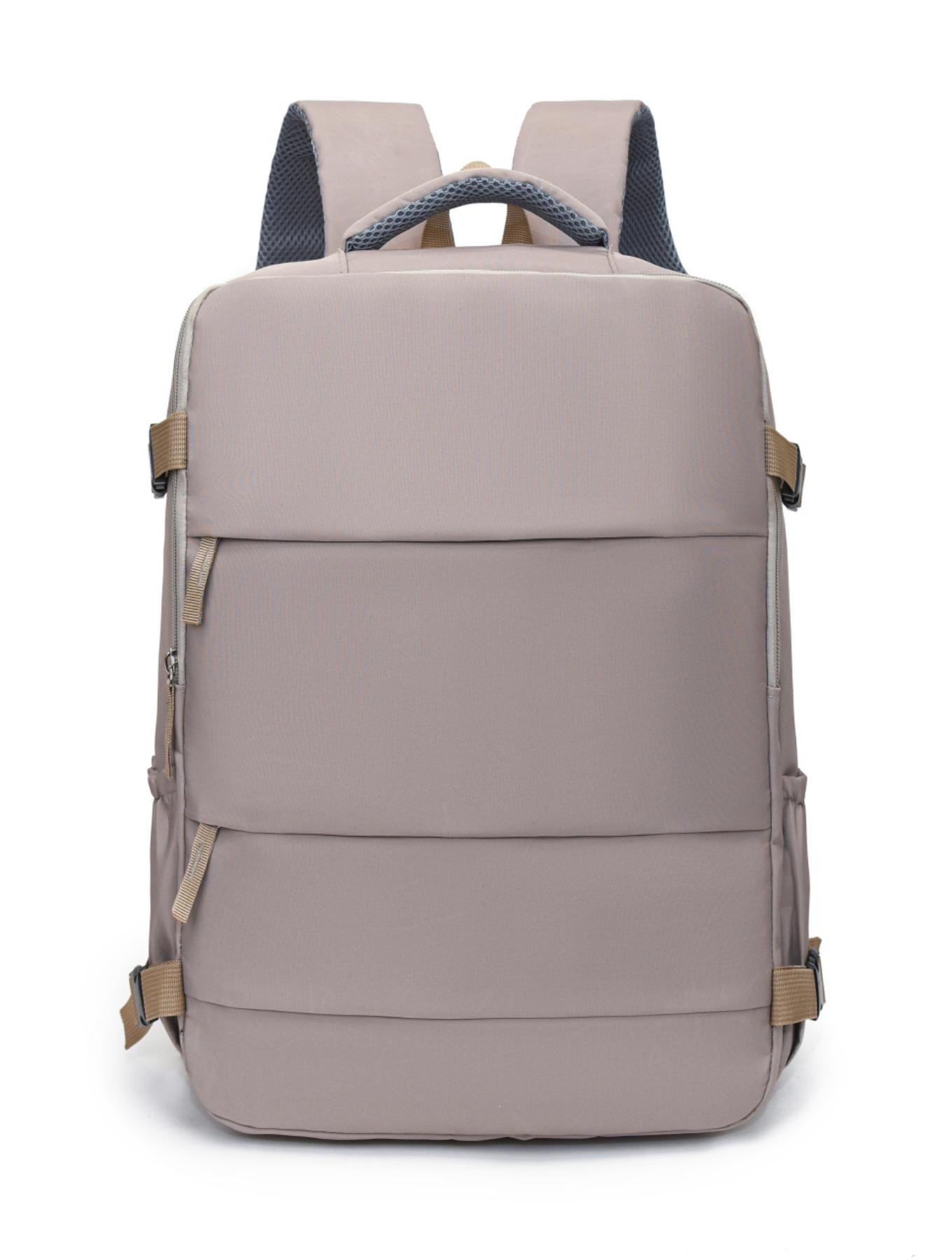 Simple commuting backpack, Casual Travel Backpack, Traveler Essentials Backpack, solid color multi compartment bag, large capacity computer bag, with side pockets, suitable for traveling and working