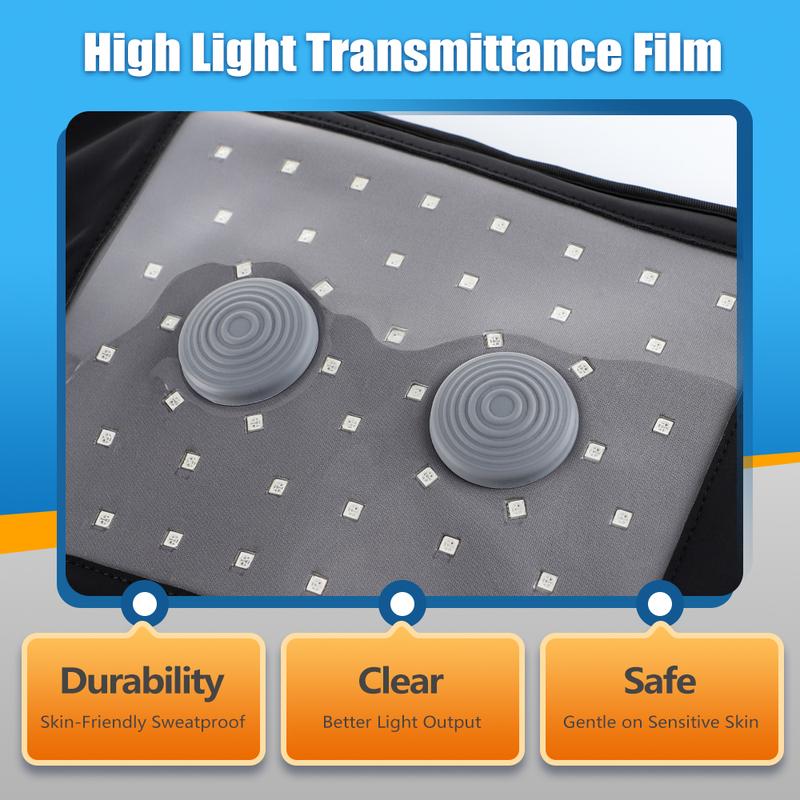 Red Lights Waist Back Massager, Elastic Back Support Belt,Vibration Heating Pad for Back 660nm 850nm LED, Improve Circulation, Christmas Gift For Men Women