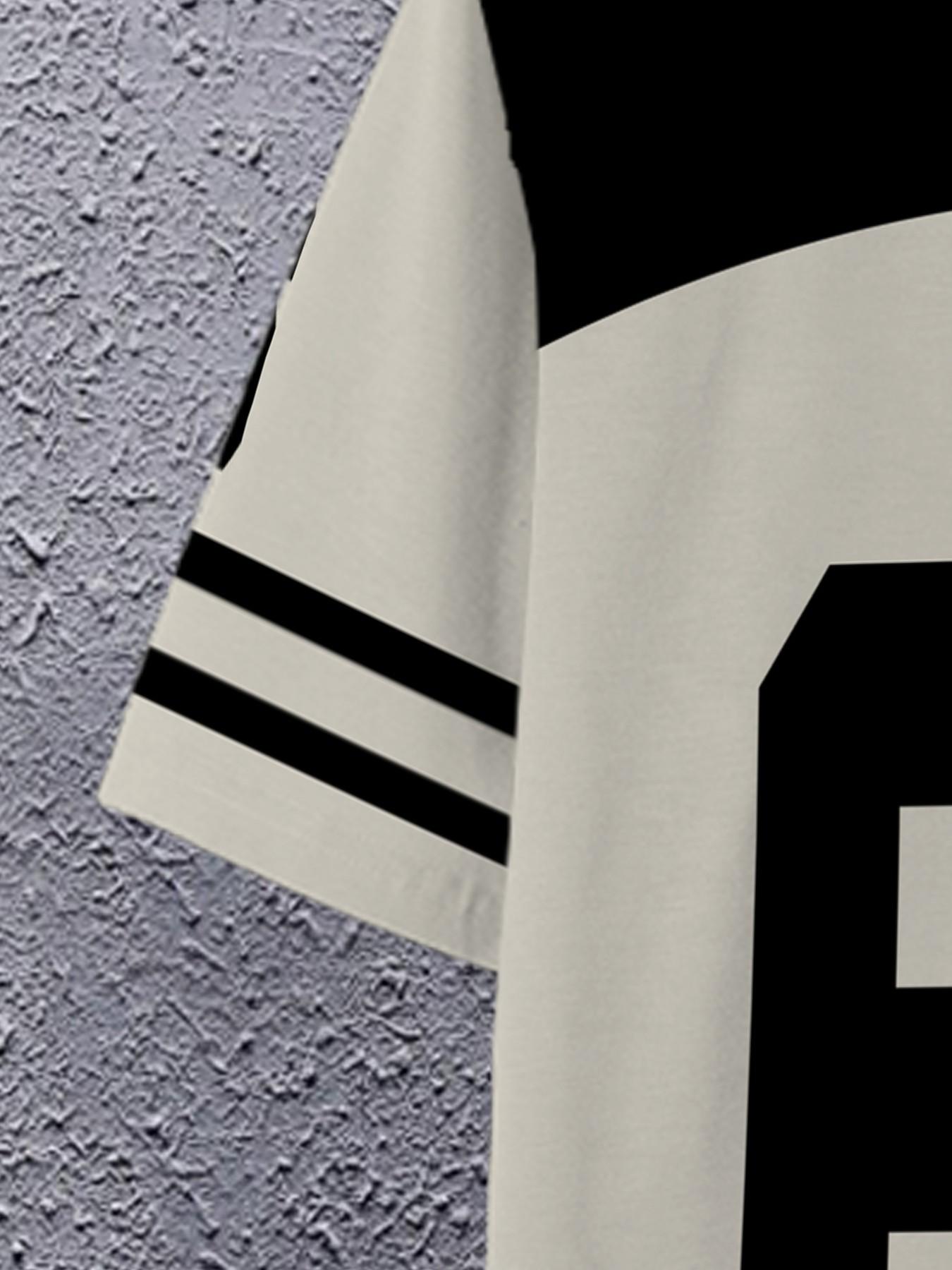 New Casual 3D Digital Print Round Neck T-Shirt, Comfortable Breathable Fabric, Sports Fitness, Number 66 Athletic Jersey