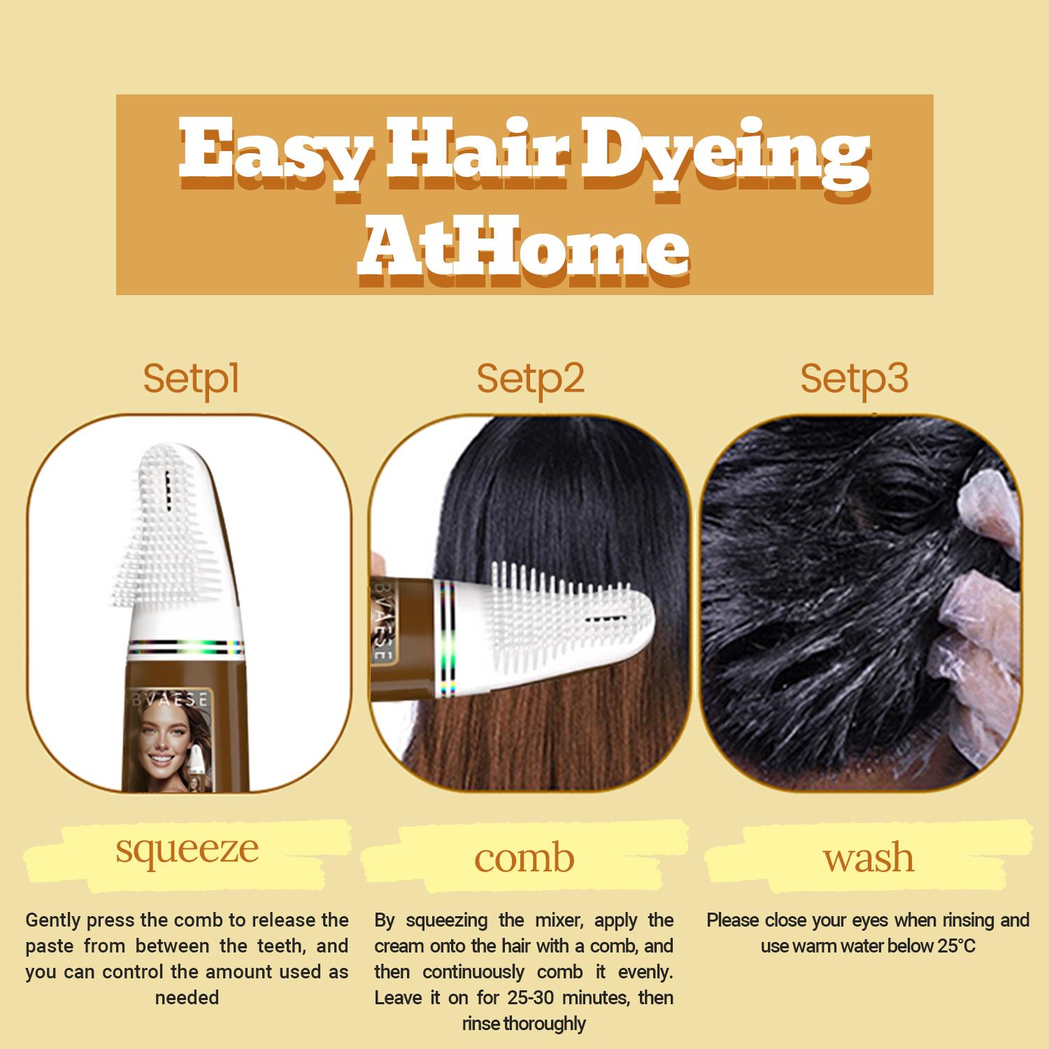 Hair dye comb disposable hair dye pen waterproof sweatproof easy to color portable fast replenishment color does not fall out