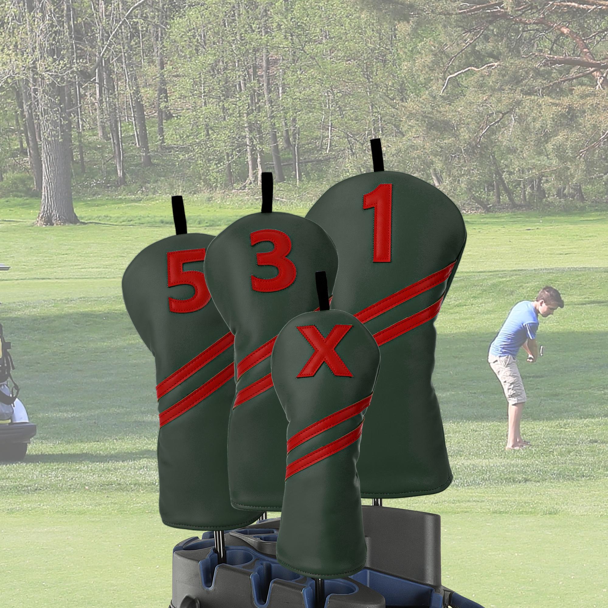 1 golf club cover,Simple classic striped design,suitable for drivers, fairway and hybrids,available in 5 colors