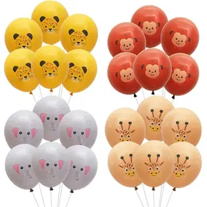 1bag Jungle Animal Monkey Tiger Zebra Lion Giraffe Latex Balloons Kids Birthday Party Baby Shower Safari Decoration Supplies