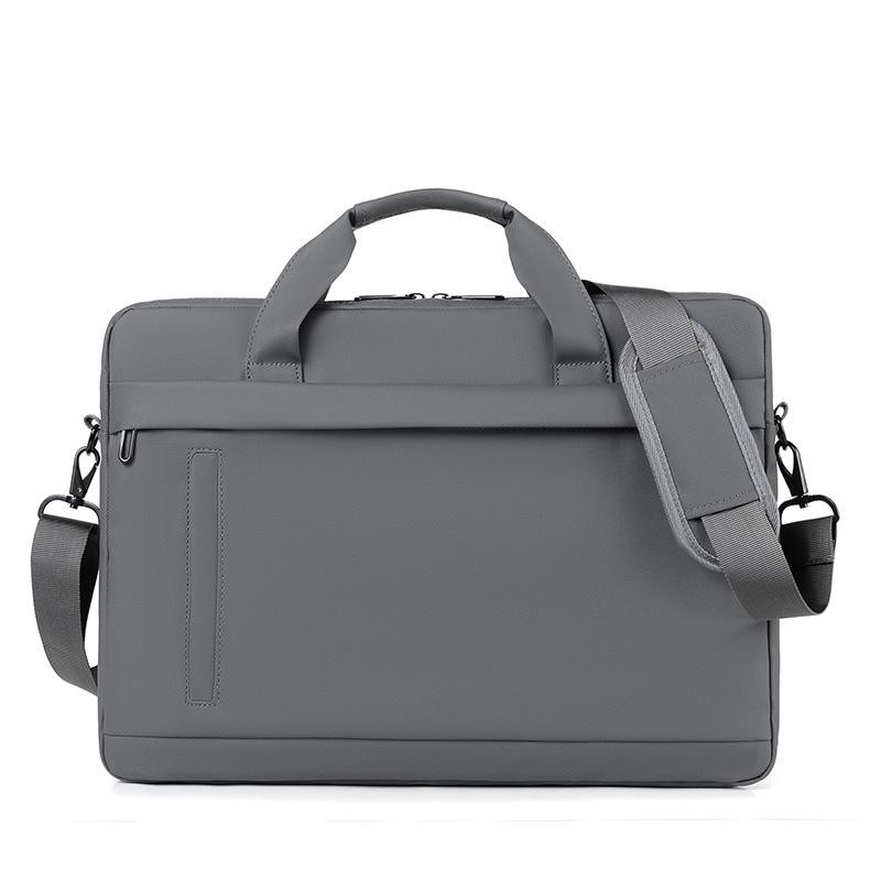 Waterproof Laptop Briefcase - Sporty Chic Woven Fabric Business Handbag with Detachable Strap, Multi-Pockets, Zipper for Office Work, Business Casual Use