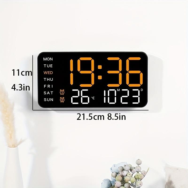 Large Digital Wall Clock with LED Display, Led Alarm Clock, Date & Temperature Timer, Ideal Gift for the Elderly, Living Room & Bedroom Decor, Creative Decorative Clock, Led Wall Clocks
