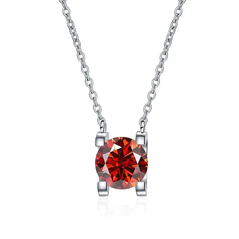 Synthetic Moissanite Pendant Necklace for Women 0.5/1.0/2.0CT S925 Silver Chain Fashion Necklace Christmas Gift Synthetic Moissanite Pendant Necklace for Women 0.5/1.0/2.0CT S925 Silver Chain Fashion Necklace Christmas Gift