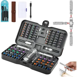 115-In-1   Set Ratchet  Set S2 Steel Drill Bits Multi-Functional Compact Repair Tool Kit Suitable for Furniture Precision Appliances Bicycles Ideal  for Men