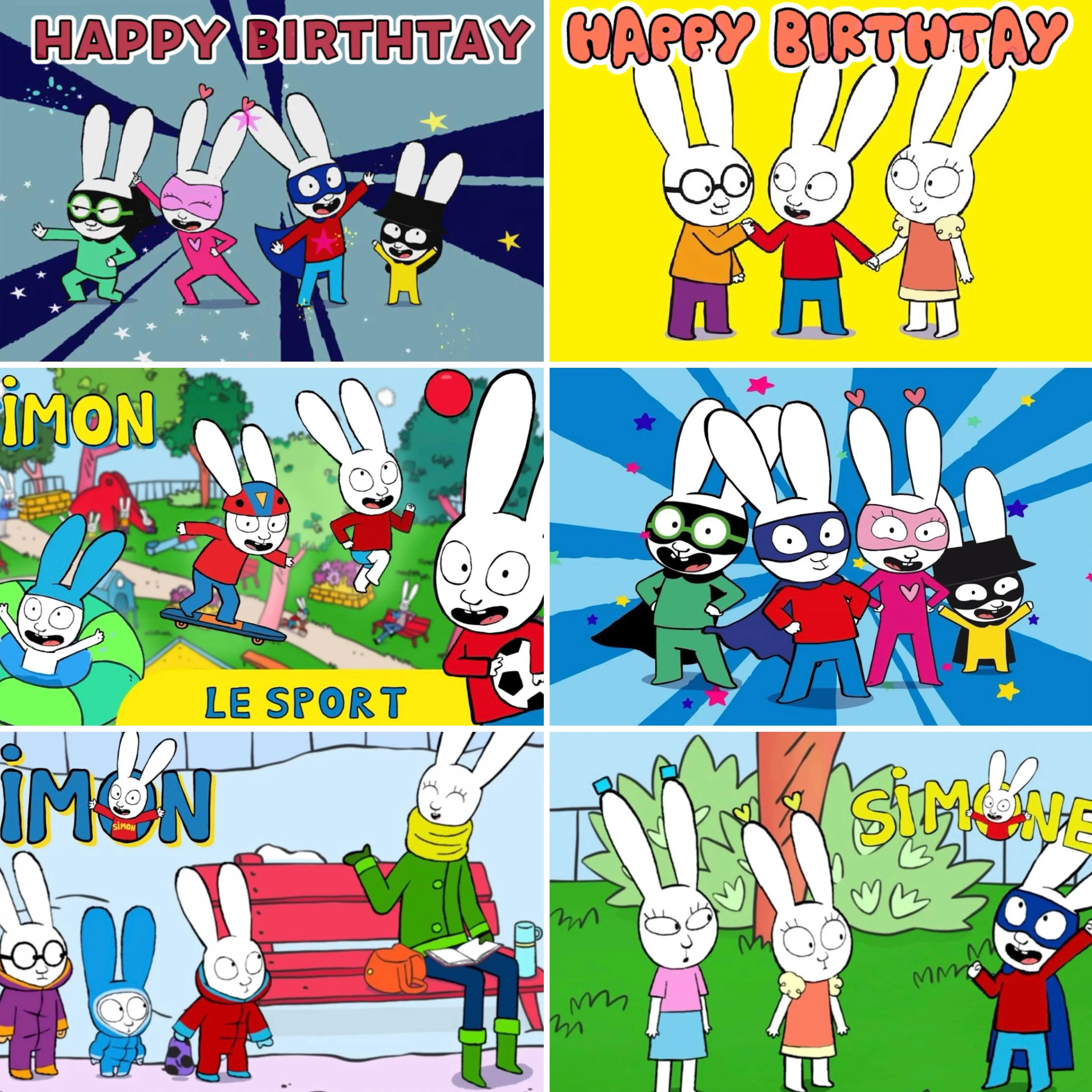 Cute Simon Super Rabbit Theme Party Decoration Background Superhero Cartoon Rabbit Birthday Decoration Photo Prop Backdrop
