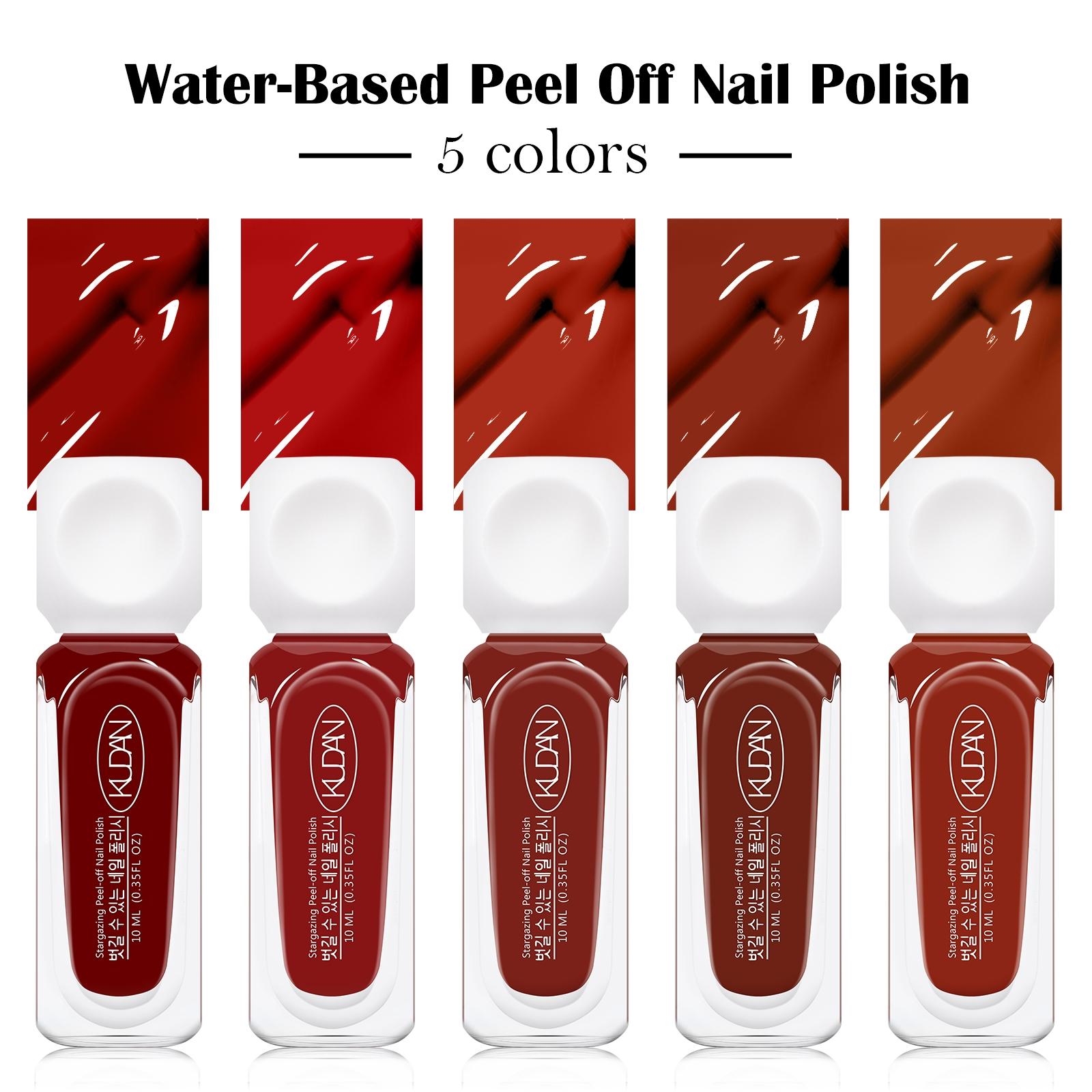 Quick Drying Nail Polish Set, 5Count/Set New Trendy Nail Polish Varnish, Alcohol-free|Odorless|No-bake|Water-Based|Peel-off|Easy-to-Apply|Multicolor, Suitable for Daily Nails & Festival Nails,Nail Art Supplies for Women & Girls, Nail Manicure