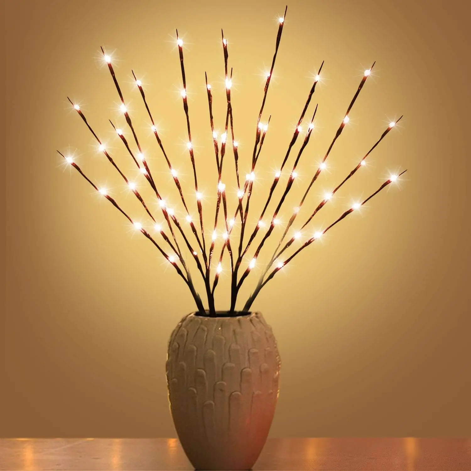 Led Branch Light  Operated Lighted Branches Vase Filler Willow Twig Lighted Branch 30 Inch 20 LED for Christmas  Party Decoration Indoor Outdoor Use Pack of 2 Warm White