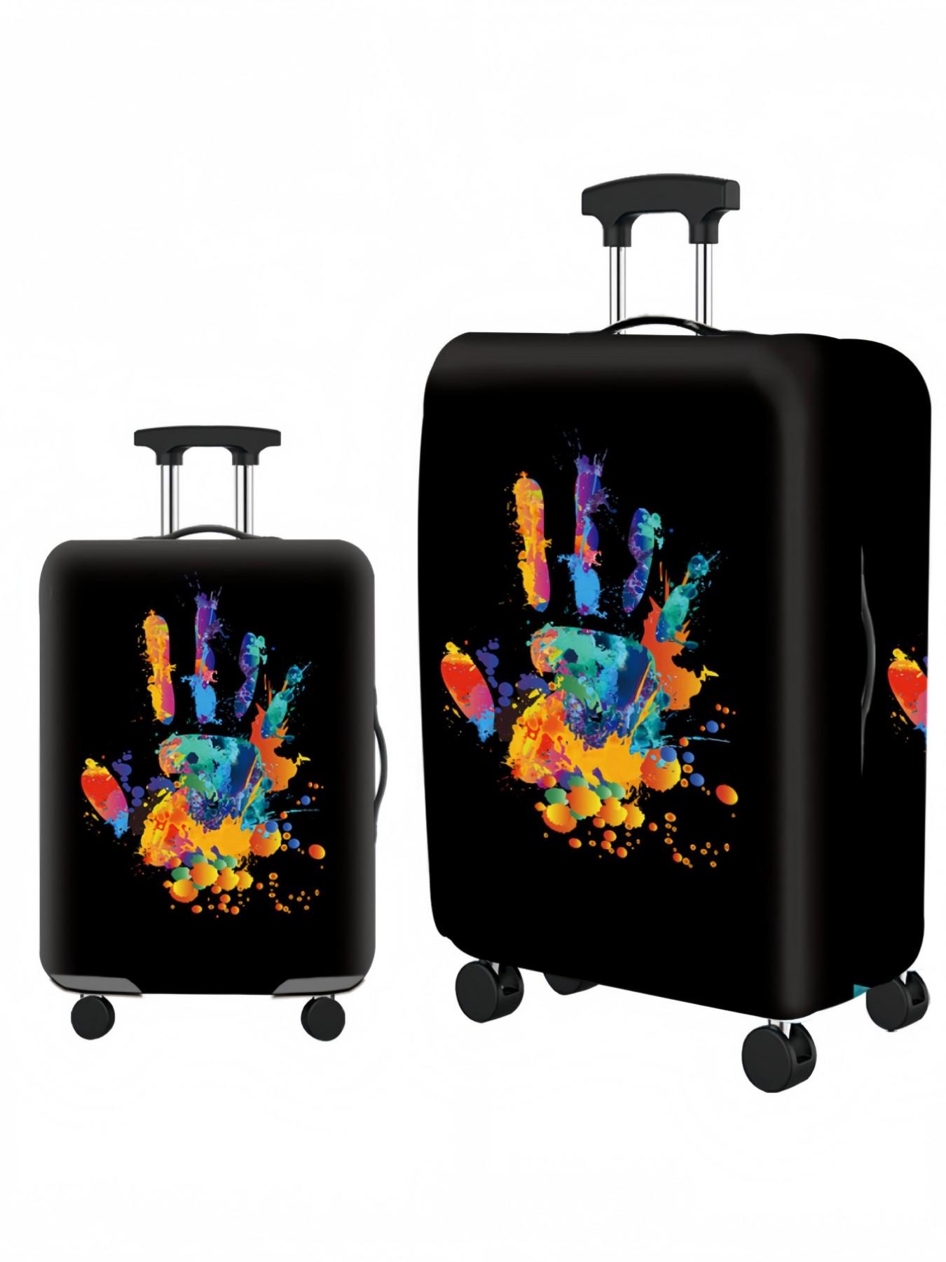 Luggage Cover, Travel Case Cover, Suitable for 18-32 inch Luggage, Outdoor Travel, Business Style, Stylish Pattern, Unisex Travel Accessory, Polyester Luggage Elastic Dust Cover, Ideal for Back-to-School Students, Outdoor and Holiday Travel, Luggage Prote