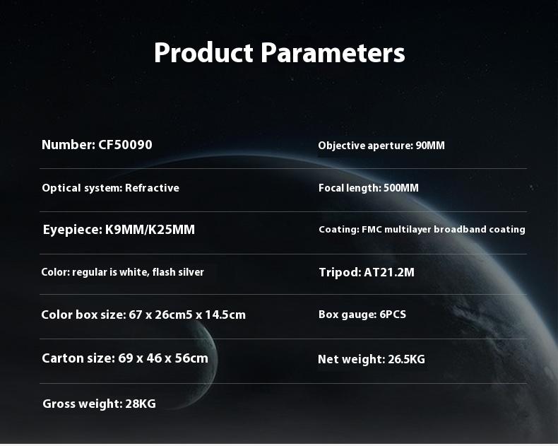 500x 90mm Aperture Refractor Mount Astronomical Telescope High Definition Magnification For Beginners Kid Adults Gifts outdoor camping travel Thanksgiving, Christmas, New Year gift