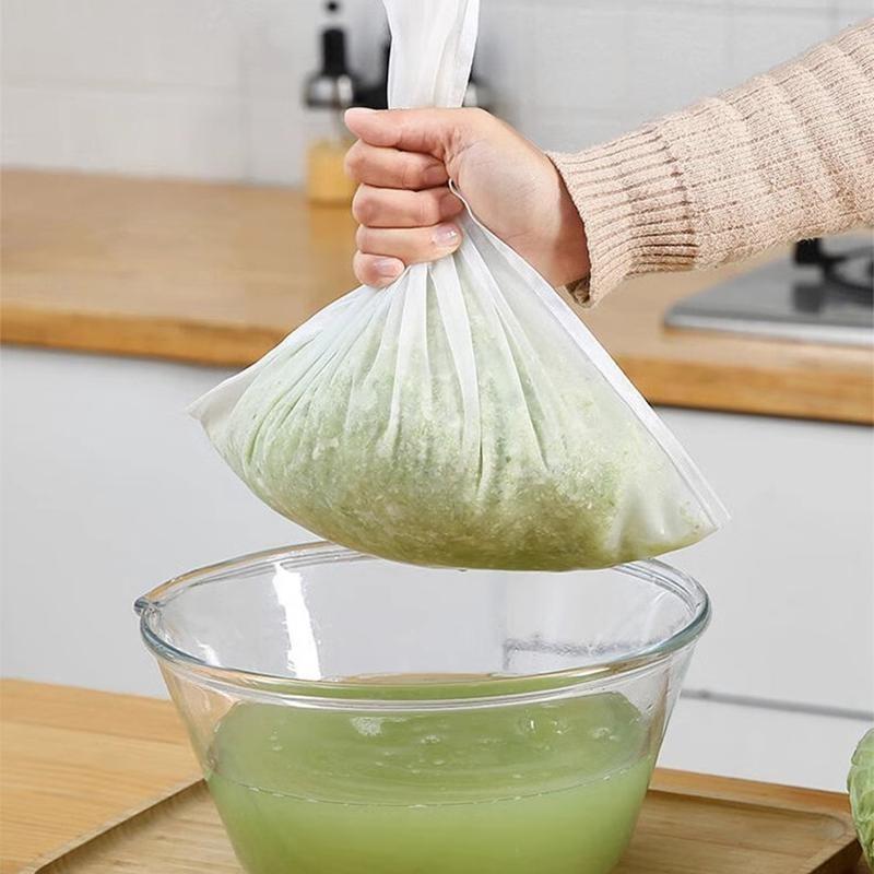 Nylon Food Filter Bag with Drawstring,2Count Reusable Vegetable Juice Filter Bag,Tea Coffee Yogurt Filter, Kitchen Utensils &Gadgets, Summer for Gift Kitchenware