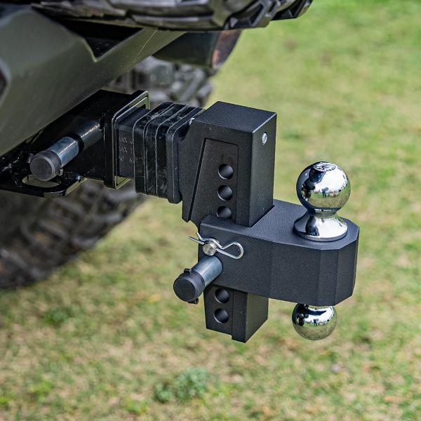 VNN Adjustable Drop Hitch, Dual-Ball(2'', 2-5/16'') Adjustable Hitch, Fits 2-Inch Receiver, 6-10 Inch Drop Hitch, 15,000 LBS GTW-Truck Trailer Hitch, Heavy Duty Solid Ball Mount, Black