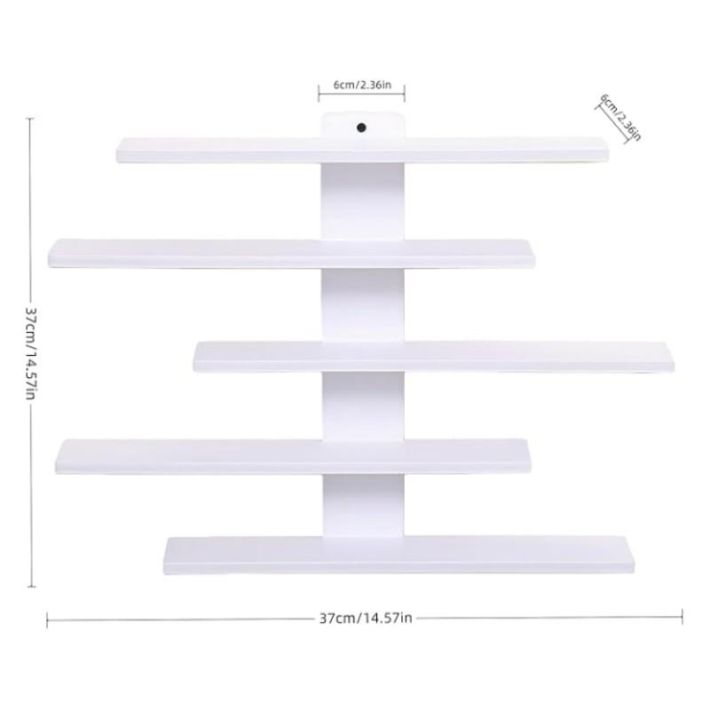 Five-Tier Floating Wall Mount Display Rack, Anime Figure Doll Plant Statue Wall Mountable Storage Shelf, Decorative Bedroom Living Room Study Kids' Room Decor, Wall Mounted Shelf, Decoration