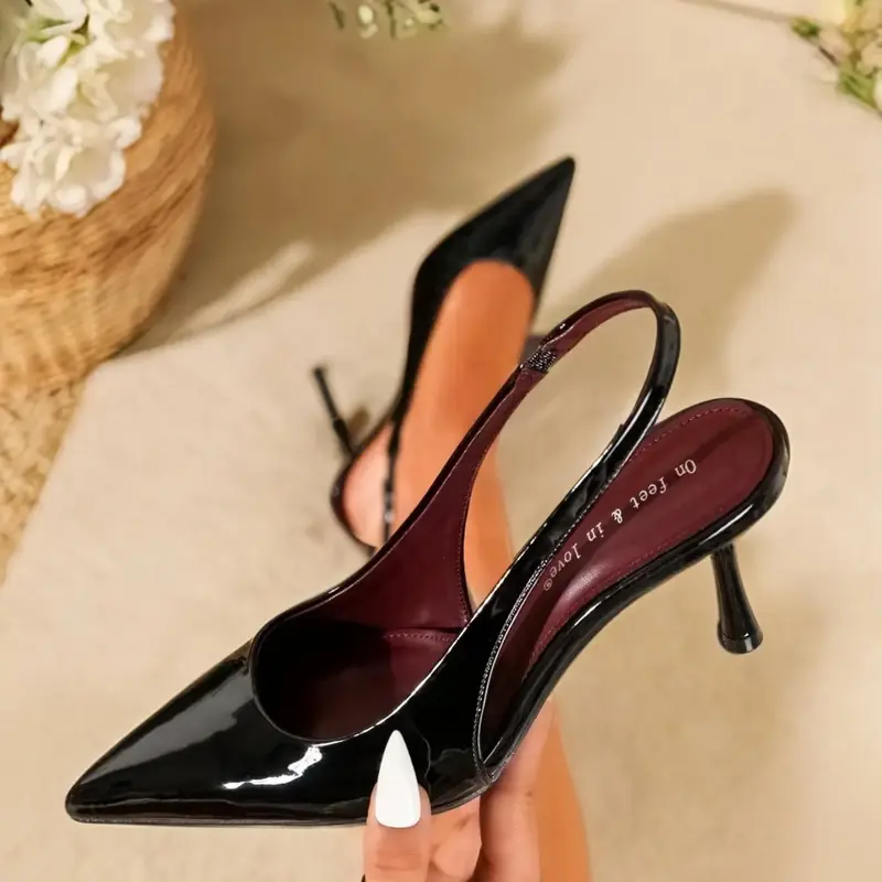 Women's New Fashion Elegant Pointed Toe Stiletto High Heels, Elegant Party Shoes, Bridal Wedding Footwear, Patent Leather Slip on Shoes for Wedding Dresses & All Seasons Wear #GLOBAL PICKS