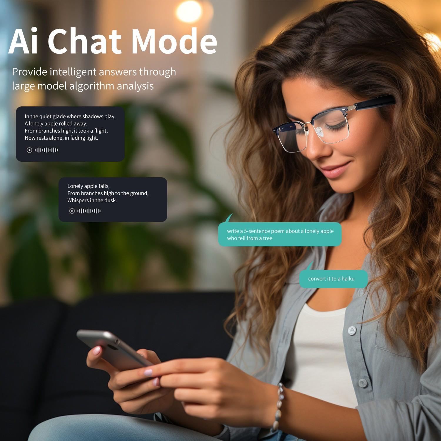 Smart Ai Glasses, Color-Changing Sunglasses, Ai Photo Recognition, 100+ Translation Languages, Wireless Bluetooth-compatible, Outdoor Travel Gift