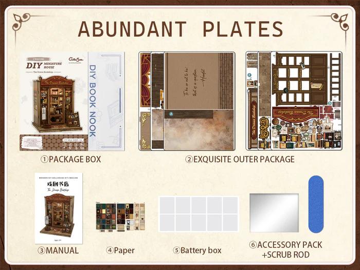 CUTEBEE DIY 3D Dollhouse Kit The Drama Bookshop Miniature Wooden Room with Furniture and Dust Cover Handmade Creative Toy for Teens and Adults Holiday Christmas and Black Friday Gift Home Decor CUTEBEE DIY 3D Dollhouse Kit The Drama Bookshop Miniature Wooden Room with Furniture and Dust Cover Handmade Creative Toy for Teens and Adults Holiday Christmas and Black Friday Gift Home Decor