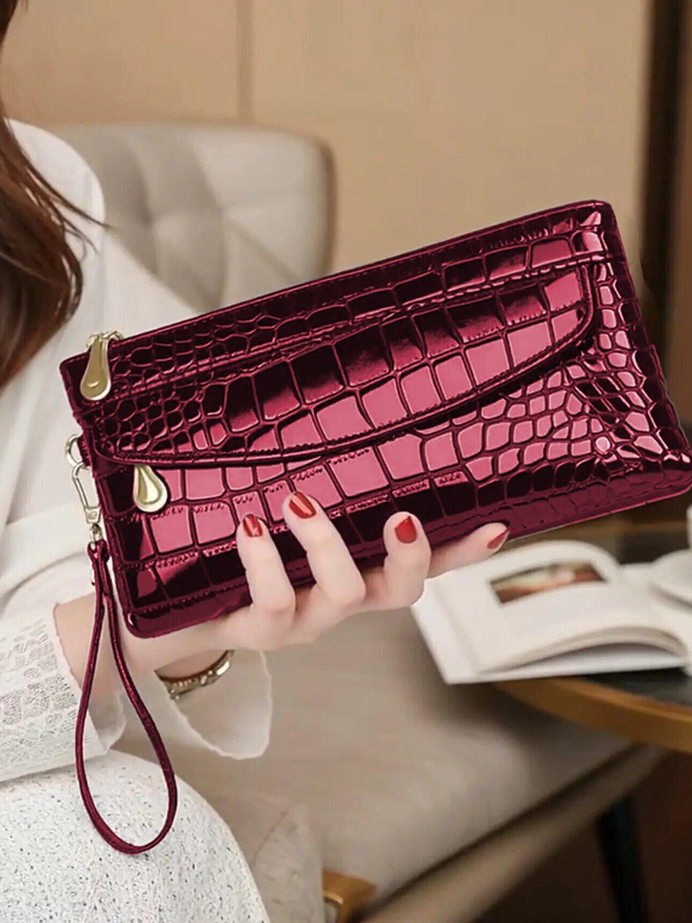 High-Quality PU Leather Women's Handbag, Multi-Pocket Design, Wrist Strap, Perfect for Work and Parties, Compact Wallet Bag, Fashionable Versatile Purse