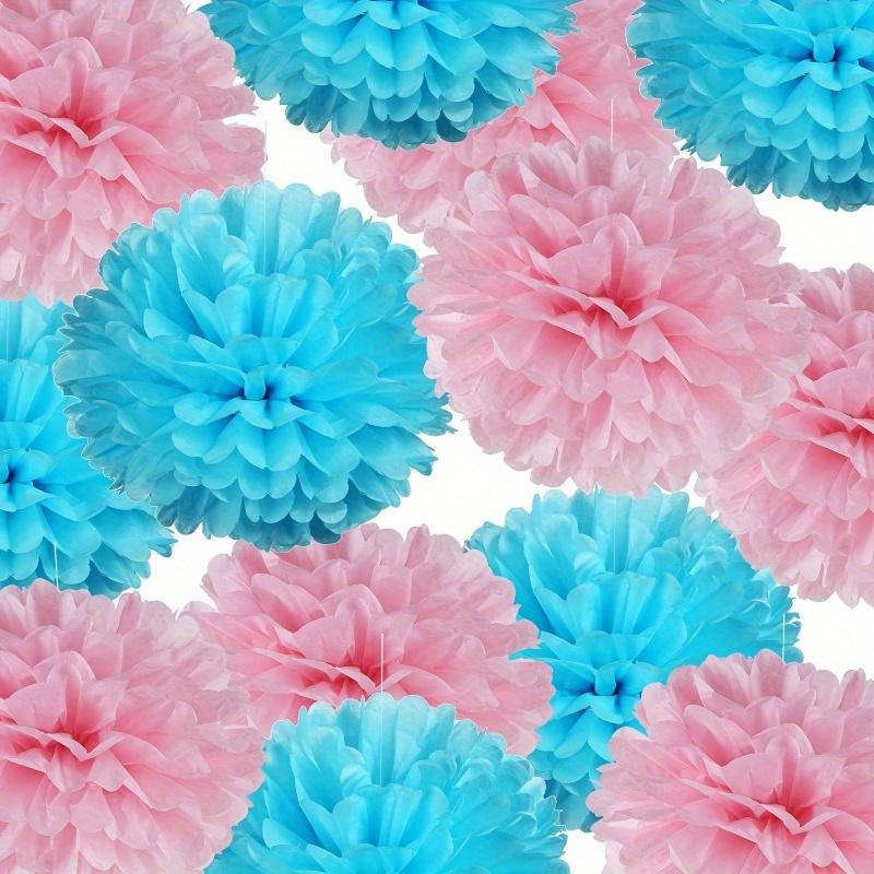 Pink Decor 30pcs Set of Sweet Handmade Paper Flower Balls – Hanging Decorations in Various Sizes, Perfect for Engagement Weddings, Birthday Parties, and Home Outdoor Decoration, Pink Series
