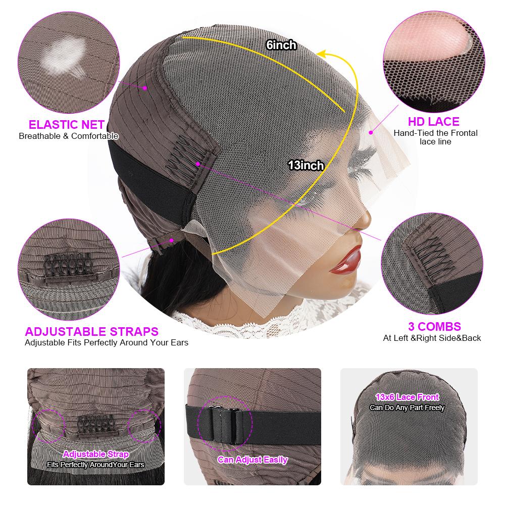 13x6 Deep Wave Lace Front Wig Human Hair 180 Density Pre Plucked Transparent Lace Wig For Women 13x6 Deep Wave Lace Front Wig Human Hair 180 Density Pre Plucked Transparent Lace Wig For Women