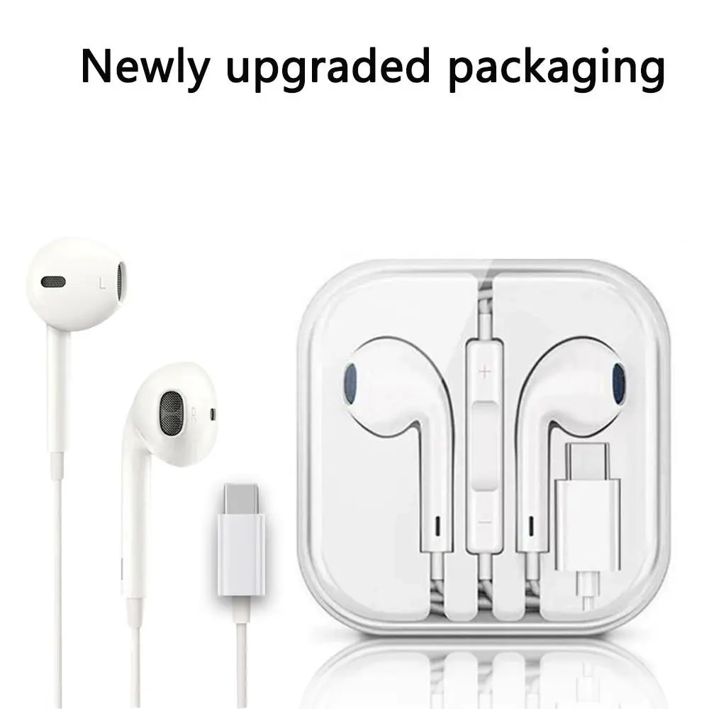 Type-C Wired Earphones, Semi-In-Ear, Hi-Res Digital Decoder, with Line Control Mic, Compatible with Phone/tablet/laptop, Wired Earbuds