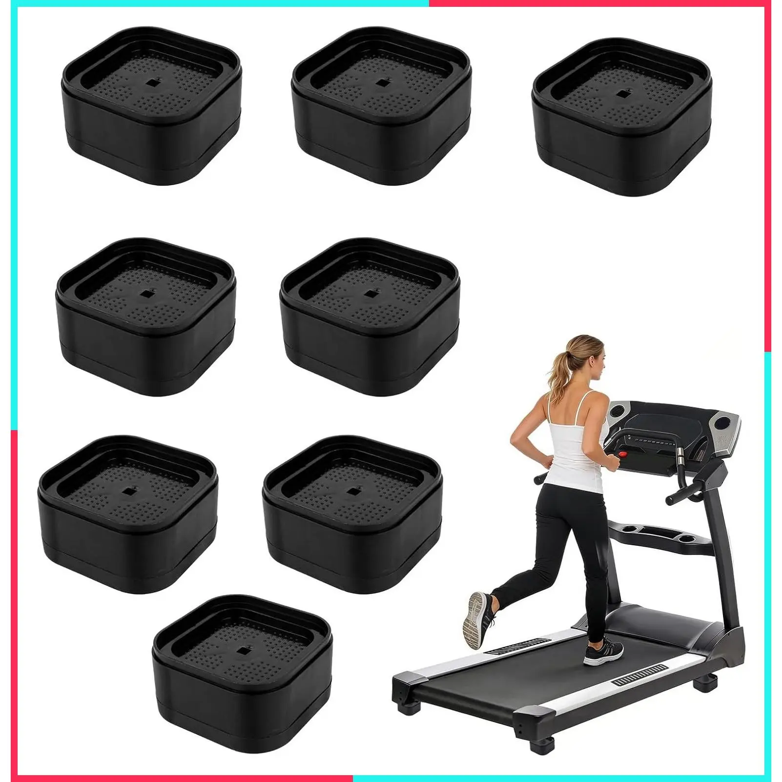 8pcs Treadmill Incline Riser Blocks, Stackable Height Adjustable Walking Support