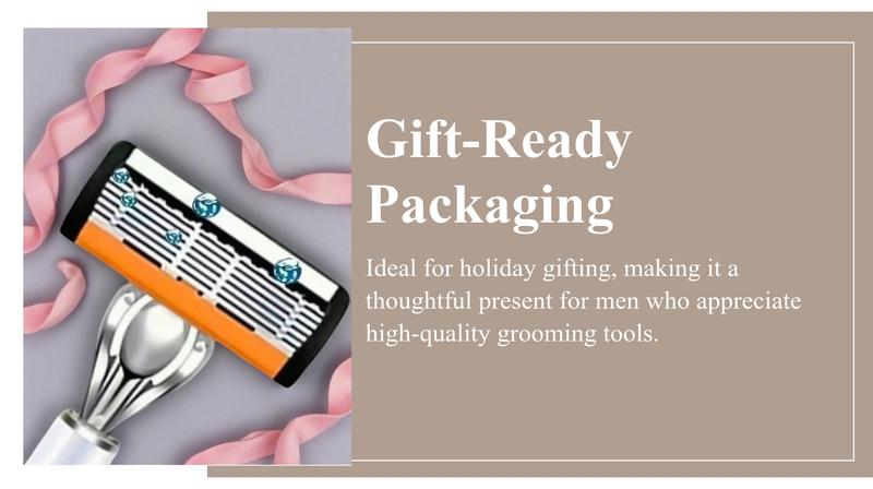 Classic Men's Razor with 72 Ultra-Sharp Durable Blades, Progressive Design for a Safe, Smooth and Painless Shaving Experience, Includes 2 Non-Slip Handles, Perfect for Holiday Gifts