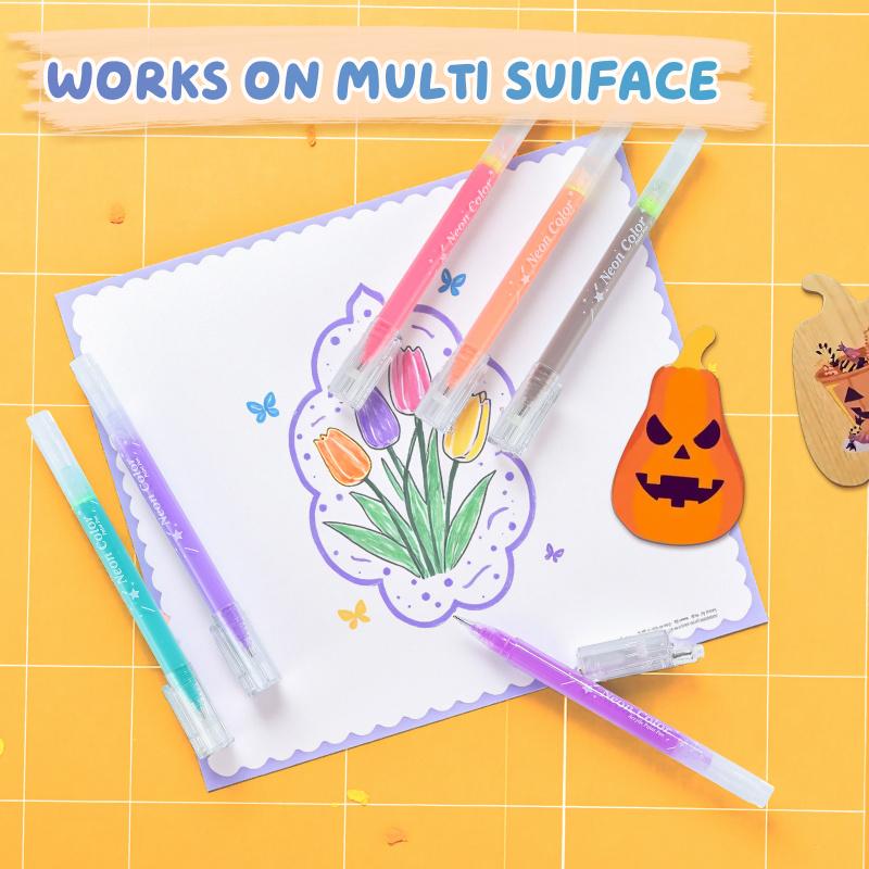 SiiMiiy Multicolor Acrylic Gel Pens, 1.0 mm Fine Point Assorted Colors Acrylic Paint Pens, Acrylic Painting Pen, Drawing Gel Pen for Coloring, Note Taking, Journaling Crafts Art Supplies, No Bleeding