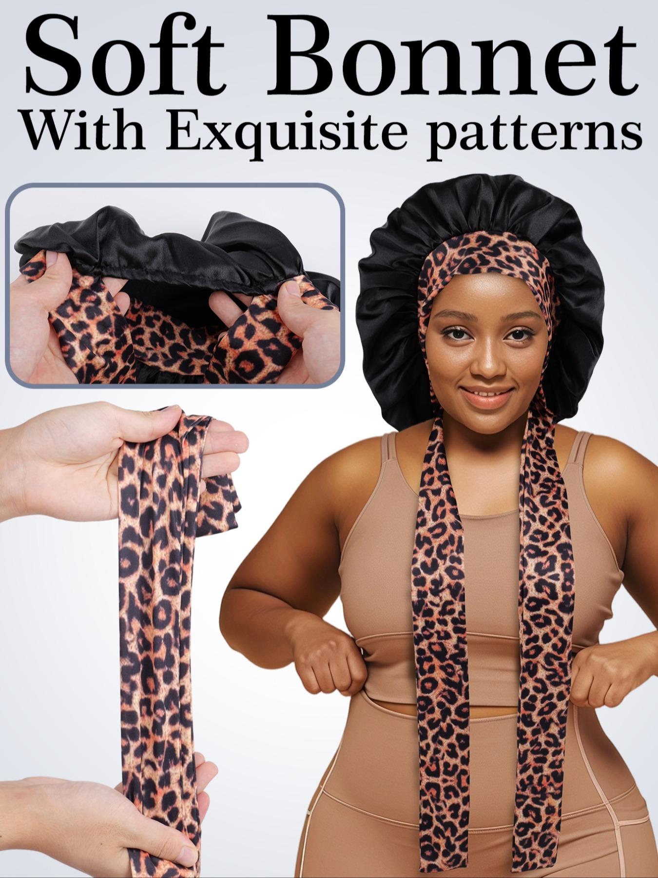 Long Hair Satin Sleep Cap with Elastic Band, Women's Nighttime Sleep Hat, Long Sleeper Cap, Suitable for All Hairstyles, Shower Cap