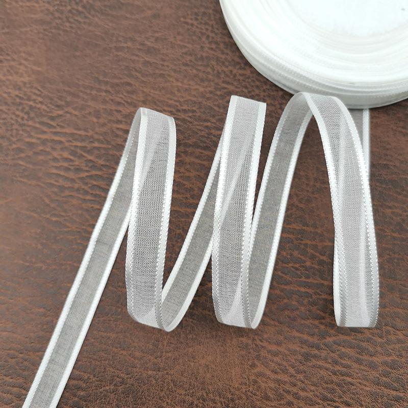 Handmade Ribbon Roll, 50m Long, 1cm Wide, Organza Semi-Transparent Design, Ideal for Gifts, Weddings, Crafts, DIY Projects Decoration