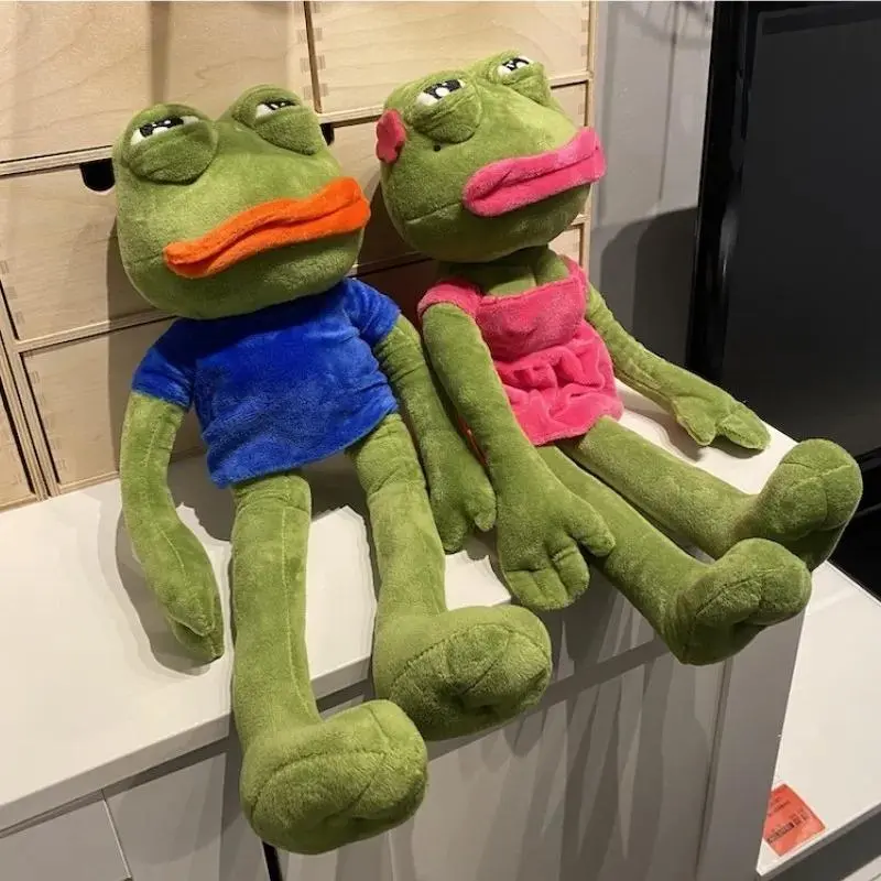 40cm Sad Frog Plush Pillow - Soft Pepe The Frog Doll | Expressive Design, Huggable & Comfortable | Ideal Birthday Gift for Kids, Great for Room Decor