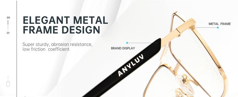 Reading Glasses Men/Women, Anti Eyestrain Blue Light Reader for Women, Metal Cheaters Reading Computer Glasses (AN4528-L)