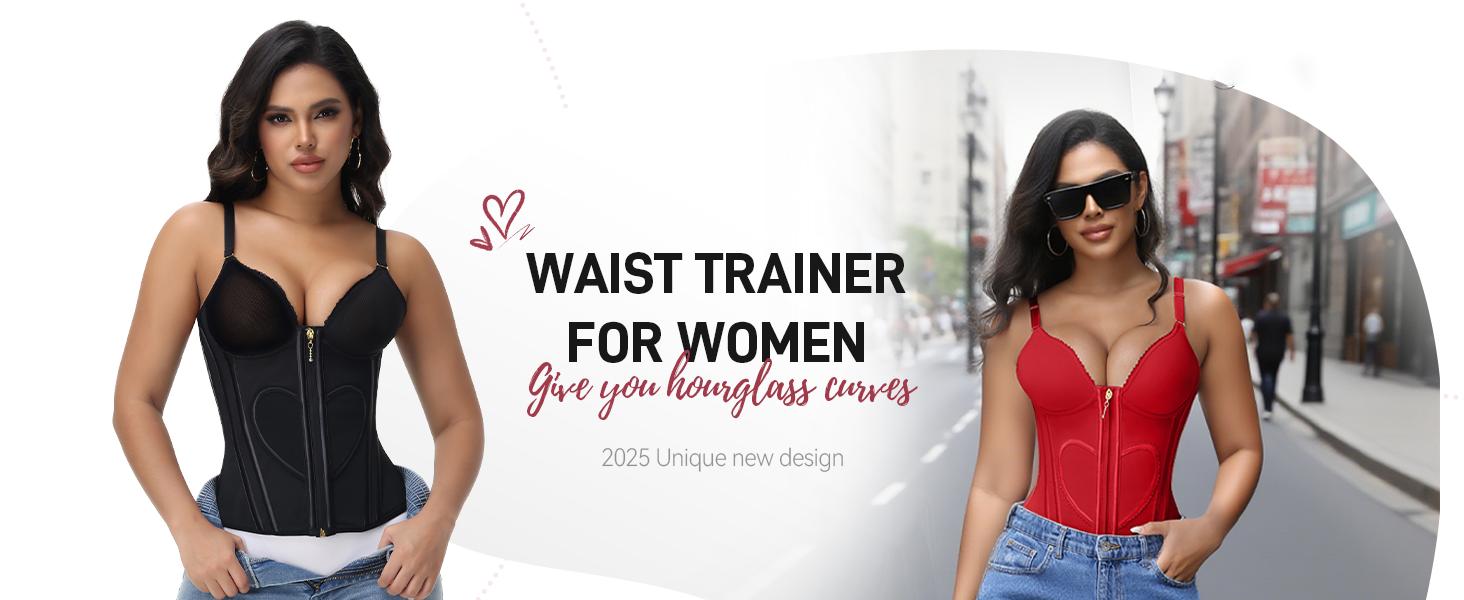 SHAPESHE Waist Shapewear with Bra for Women Corset Tummy Control Workout Vest Going Out Tops