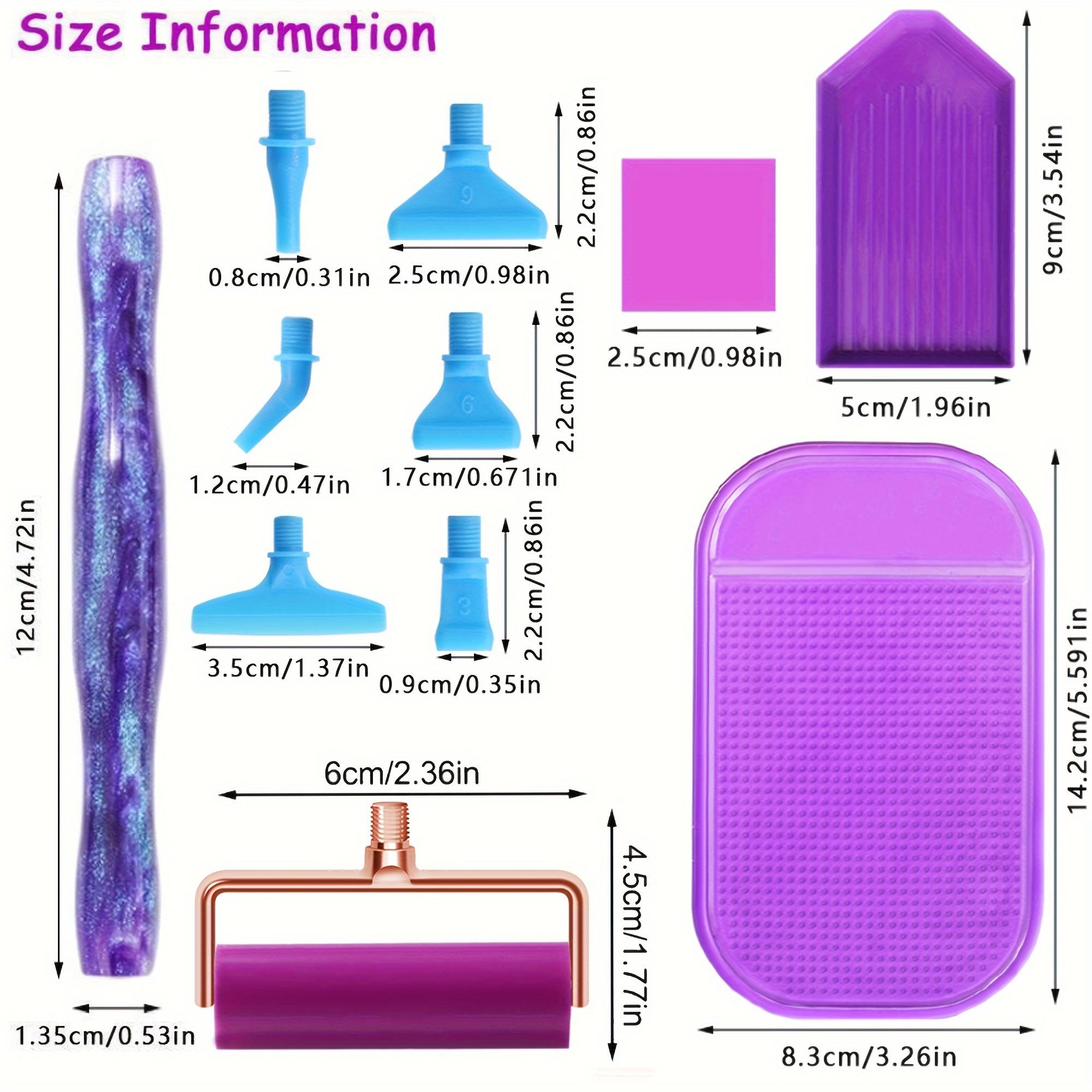 Multifunctional DIY Diamond Tool Set, Diamond Art Tools, Deep Color Sand Texture Drill Pen Kit, Plastic Screw Head & Roller Pad Included
