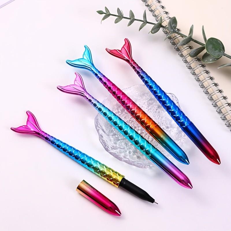 3-Pack Creative Stationery Mermaid Tail Gel Pens, Christmas Colorful Dream Pen, School & Office Use, Students & Adults 14+