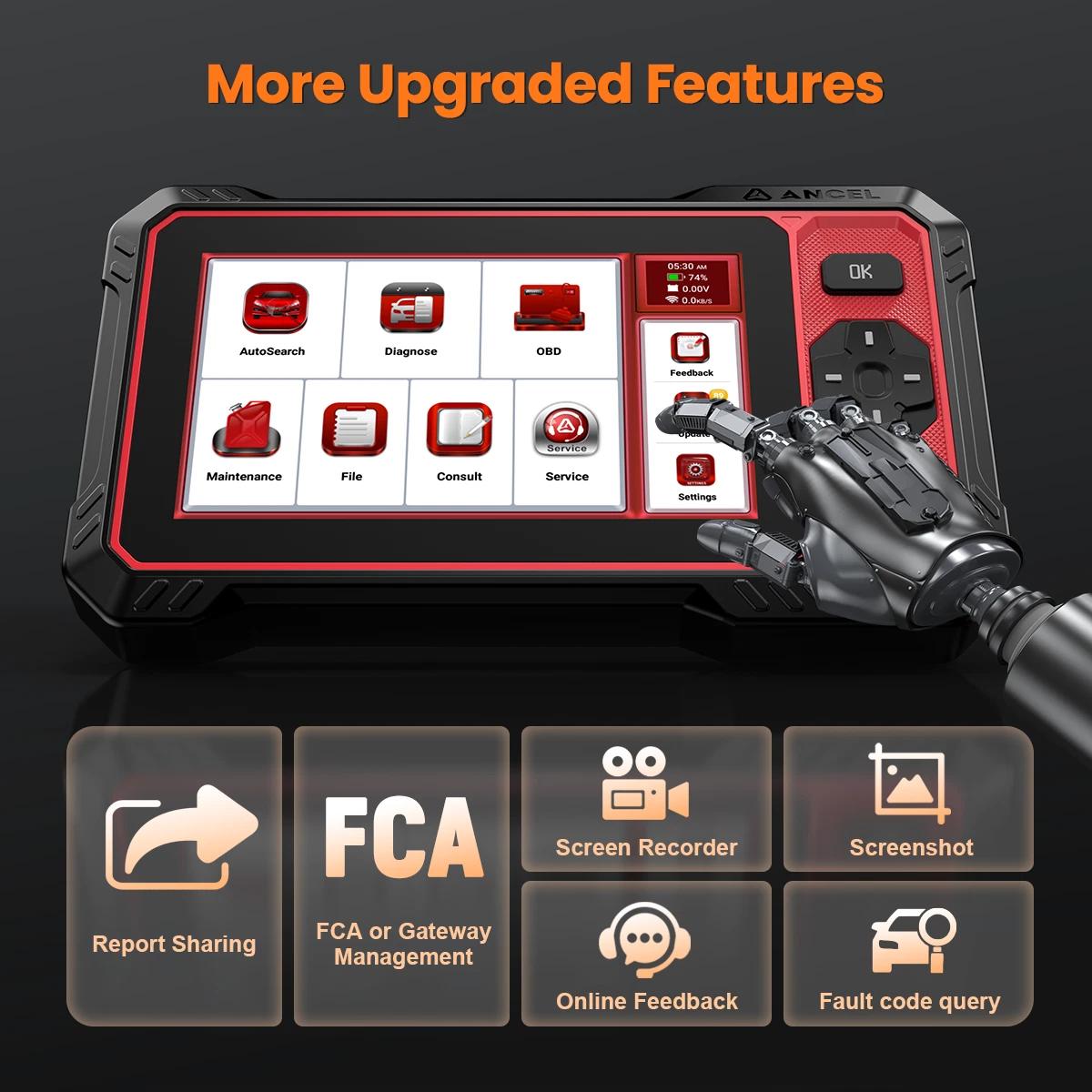 ANCEL DS400 Lite Bi-directional Car Diagnostic Scan Tool OBD2 Scanner ECM/TCM/ABS/SRS Code Reader Scan Tools, 7+ Reset Services Mechanic Tools,FCA  AutoAuth,Lifetime Free Update,Car Accessories,Car Stuff,utomotriz escaner para carros