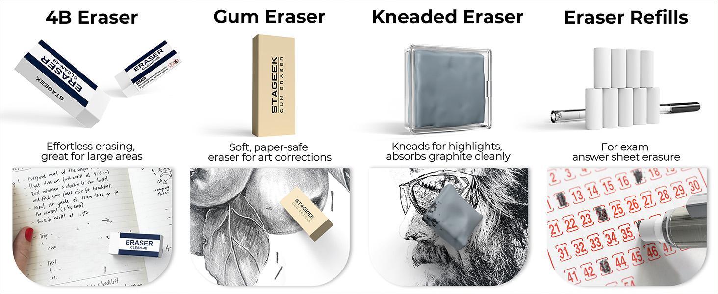 STAGEEK 37PCS Art Mechanical Pencil Set, Drafting Pencil 5 Sizes- 0.3, 0.5, 0.7, 0.9MM & 2PCS 2.0MM Mechanical Drawing Pencils with 492PCS Leads (6B 4B 2B HB 2H 4H Color) for Artist Sketching Drawing&Ballpoint Pen for Student Stationary College Essentials