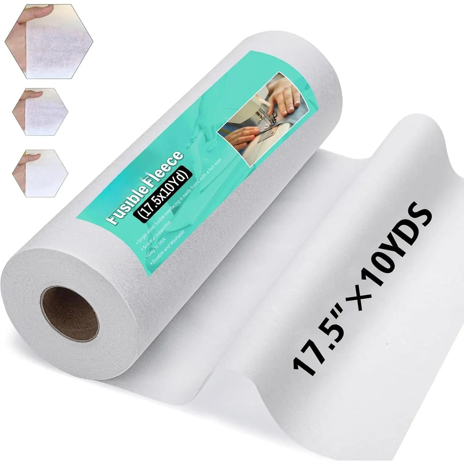 Fusible Fleece Interfacing for Sewing,17.5x10yd Iron- Interfacing(Light) | Soft & Durable Sewing Supplies for Garments, Crafts, Quilting &  Décor