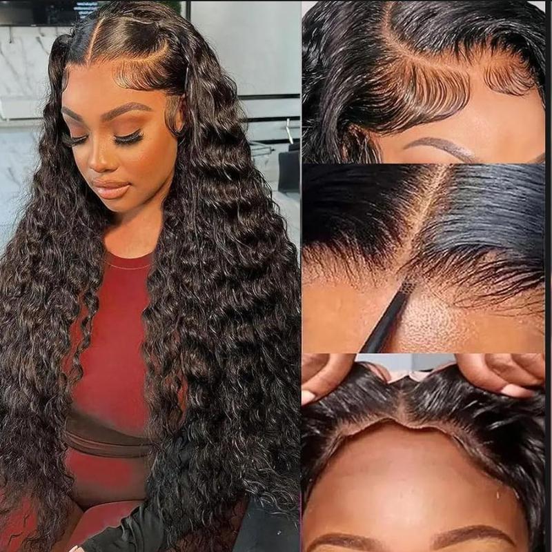 Bling Hair Fashion 6x4 Glueless Deep Wave Easy To Wear Wig Lace Closure Human Hair Wigs Curly Hair 180% Density Brazilian Ready To Wear Wig For Women TikTokShopHolidayHaul