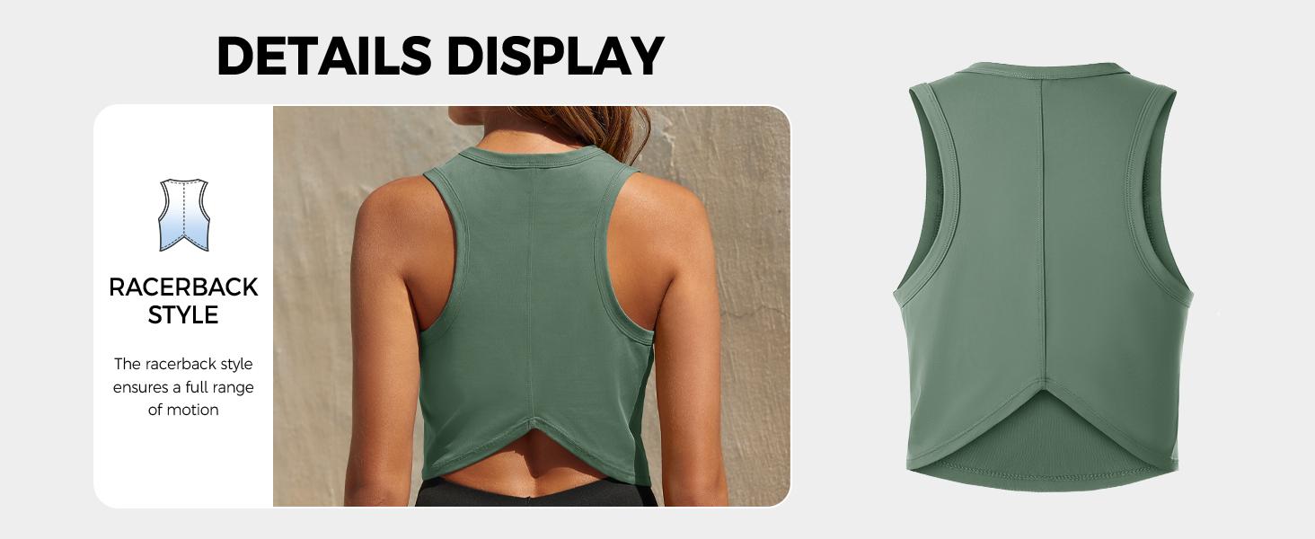 Fisoew Womens Workout Cropped Tank Tops Racerback Sleeveless Crewneck Running Yoga Active Shirts Fisoew Womens Workout Cropped Tank Tops Racerback Sleeveless Crewneck Running Yoga Active Shirts