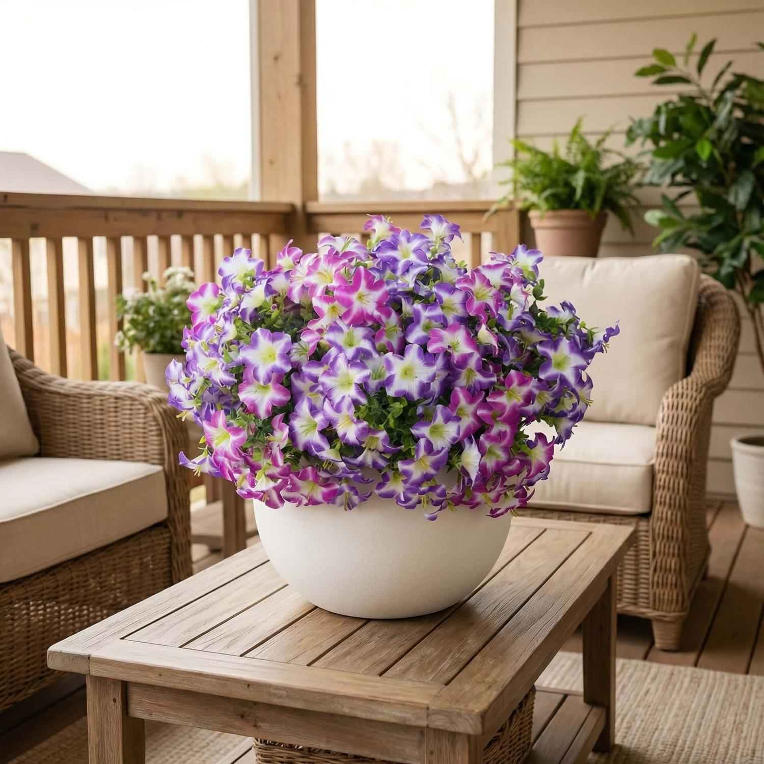 10pcs Colorful Artificial Flowers | Multi-Colored Morning Glory and Daisy Blooms for Outdoor and Indoor Decor, Suitable for Luxury Homes, Offices, Hotels, Weddings, and Seasonal Celebrations