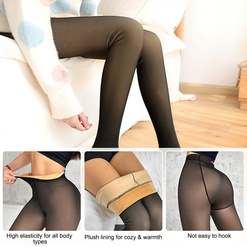Women's Fleece Lined Leggings, Thick Sheer Winter Leggings